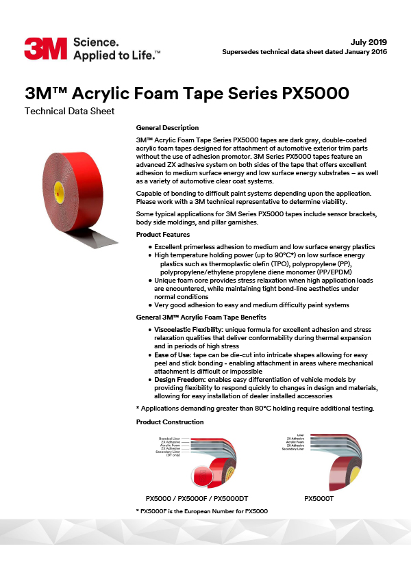 3M™ Acrylic Foam Tape Series PX5000