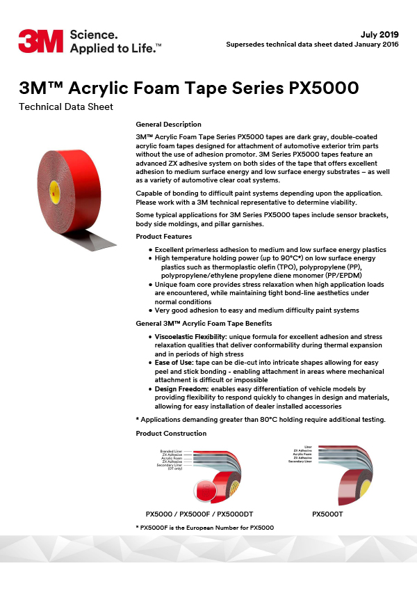 3M™ Acrylic Foam Tape Series PX5000